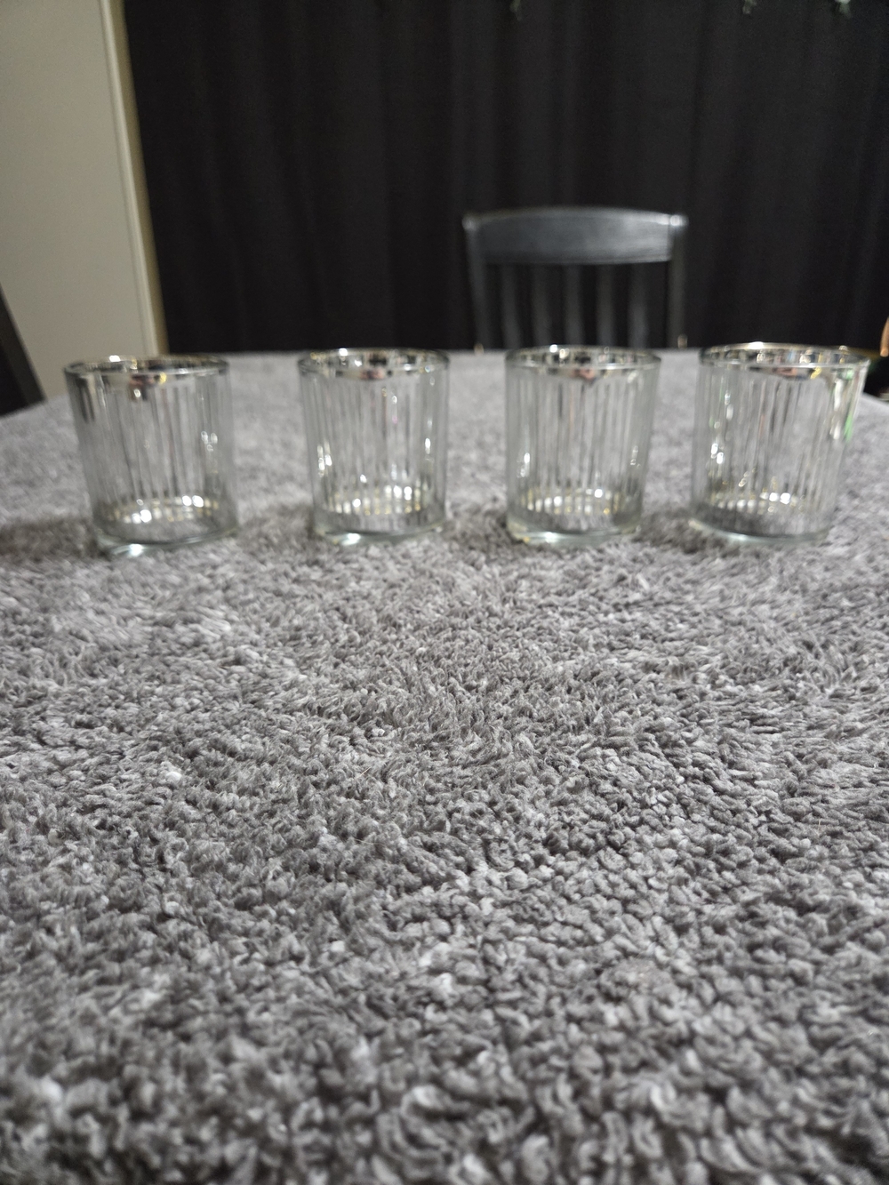 Better Homes And Gardens Clear Striped Glass Votive Holders - Set of 4